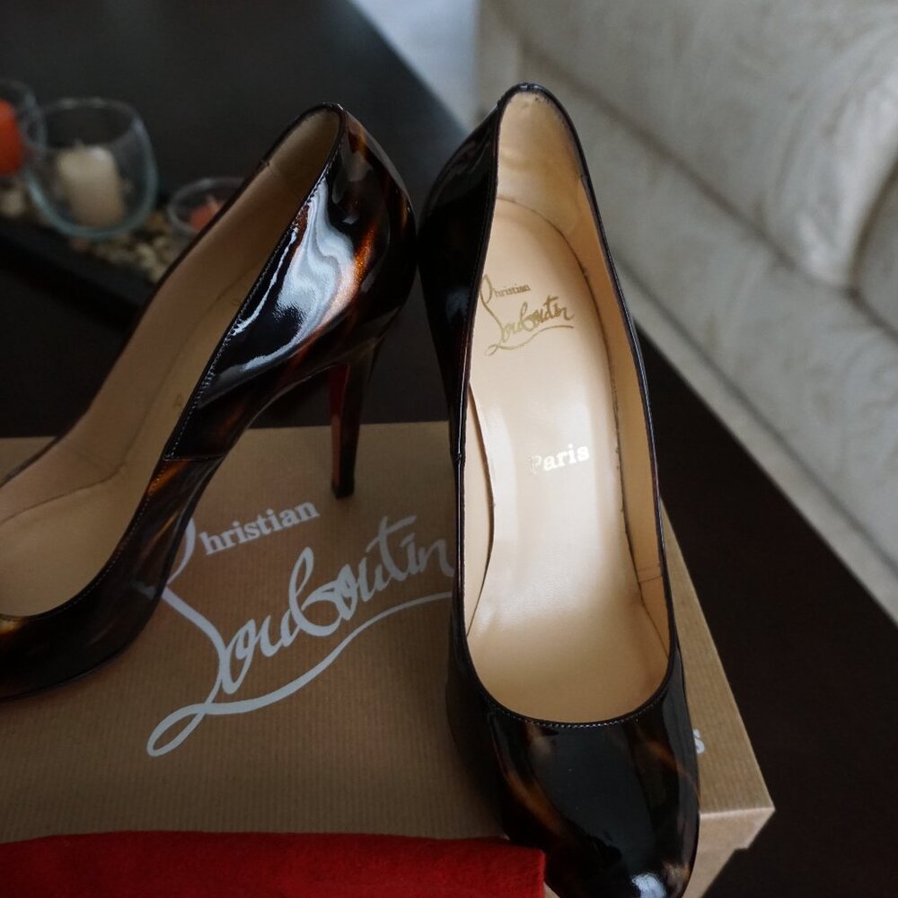 AUTHENTIC Christian Louboutin Ron Ron 100 Glittart Calf - Picture 2 of 4